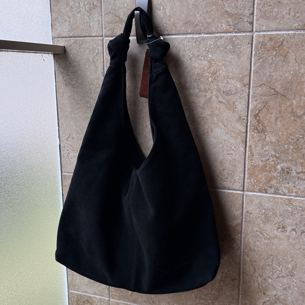 Marietta Knot Suede Hobo 2.0 Bag American Leather Co. Black Leather Shoulder